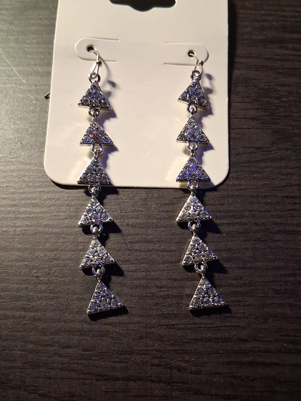 Silver-Tone Triangle Drop Earrings - Women Jewelry